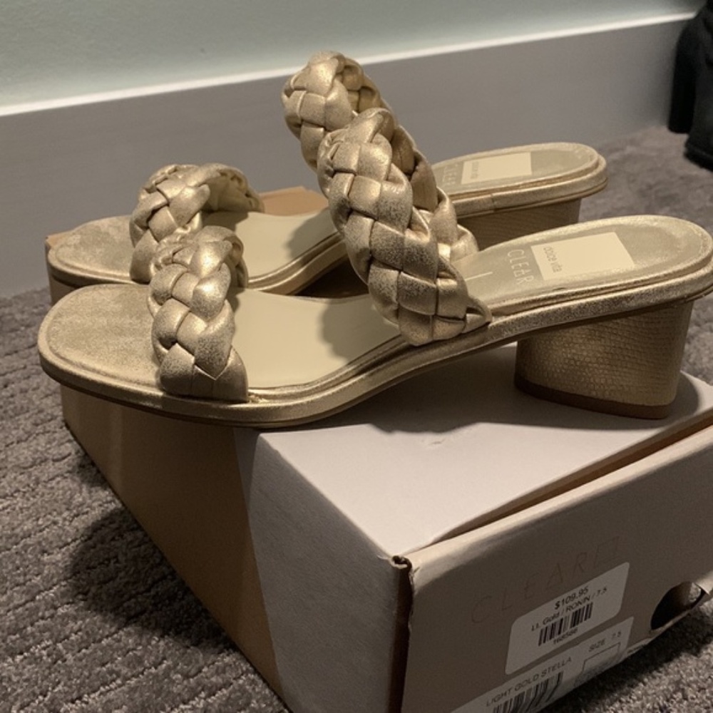 Dolce Vita NEW Ronin Light Gold Braided Sandal - Picture 3 of 7
